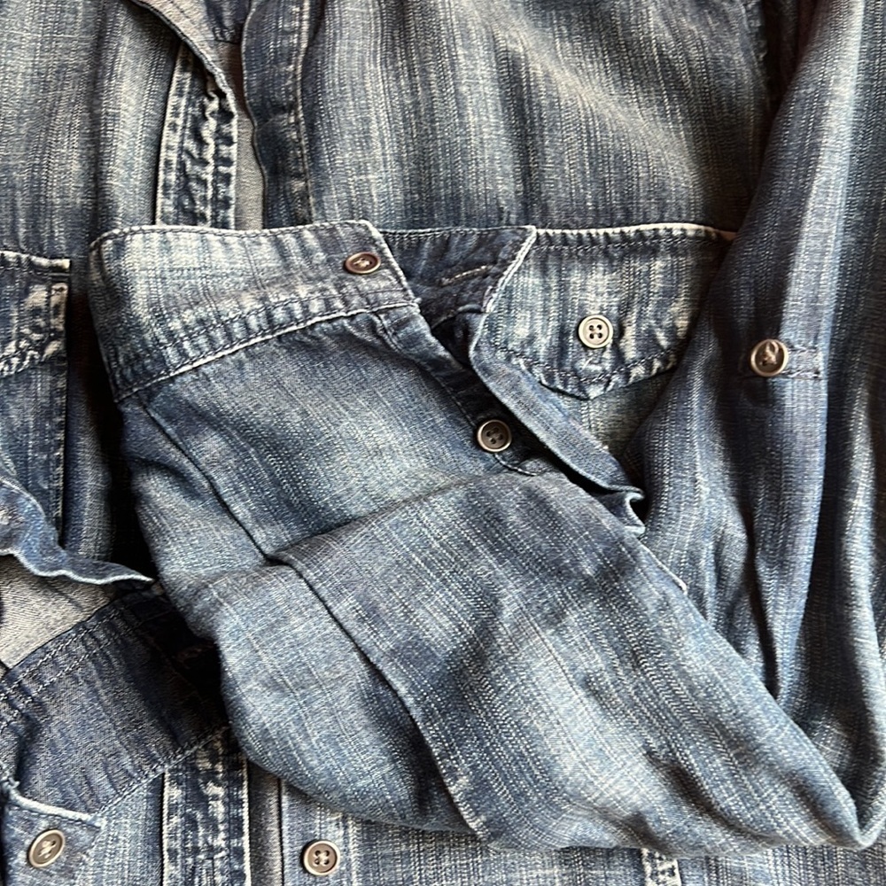 🌼 FREE w/any order❗️ANTHROPOLOGIE CLOTH & STONE 100% lyocell/tencel denim top - Picture 11 of 12